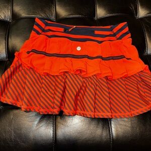 Lululemon Orange and Black Striped Skirt